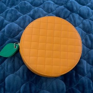 Tartan+Twine Orange 🍊 shape and color mini bag👛 so cute 🥰